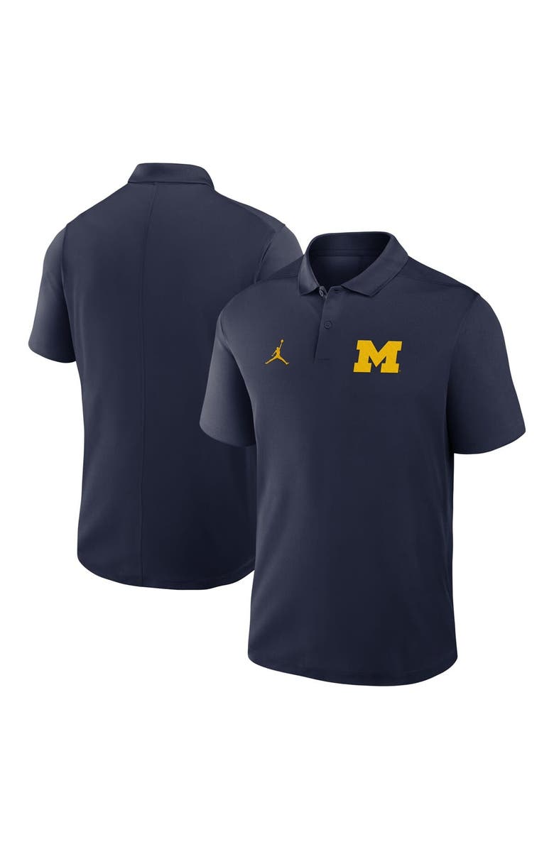 Jordan Brand Men's Jordan Brand Navy Michigan Wolverines Primetime Victory Primary Logo Performance Polo, Alternate, color, Navy