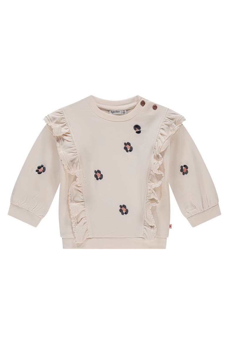 Ruffle Accent Leopard Sweatshirt, Main, color, Light Pink