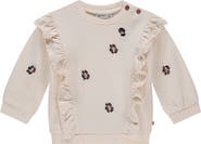 BABYFACE Ruffle Accent Leopard Sweatshirt