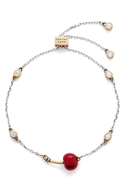 Cherry Crystal Slider Bracelet