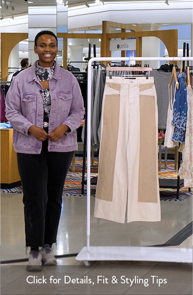 Taylor High Waist Colorblock Wide Leg Jeans, sales video thumbnail