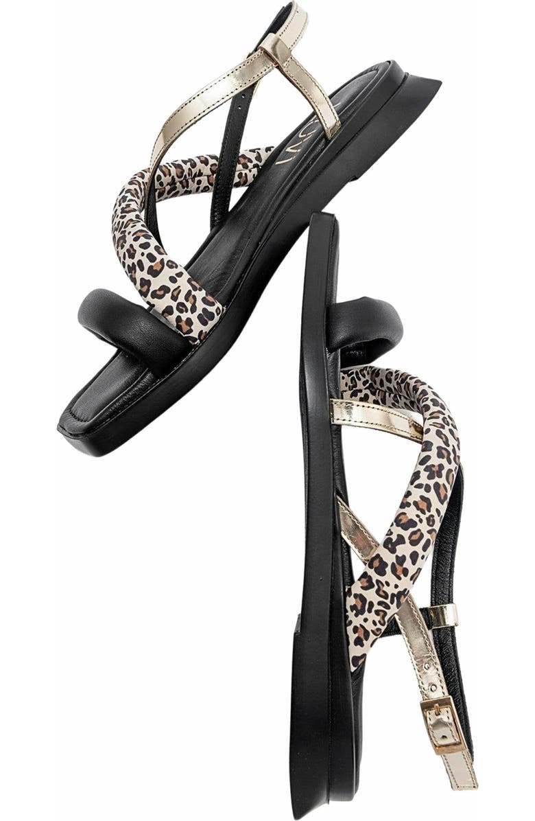 Forever & Always Shoes Leamil Leather Sandal, Alternate, color, Black Leather