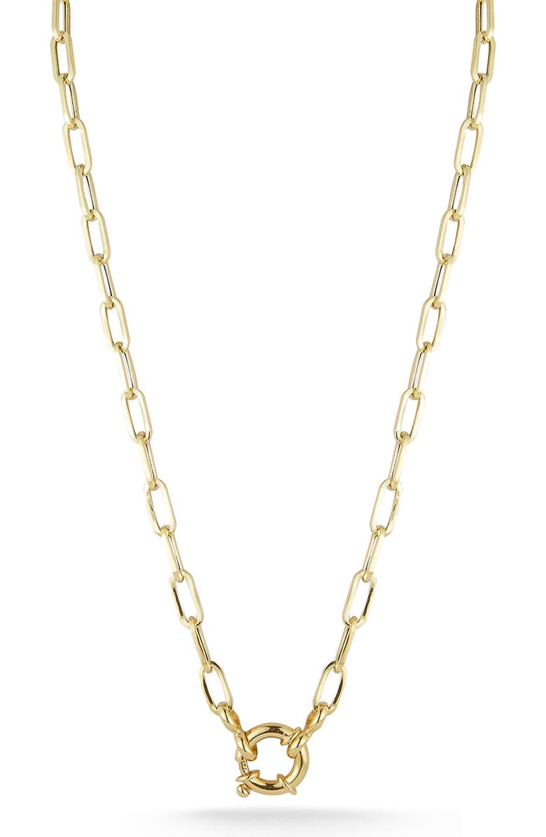 GLAZE JEWELRY Gold Vermeil Circle Necklace, Main, color, 