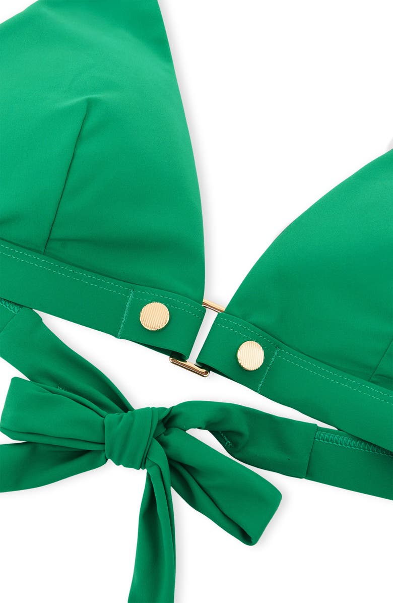 Reiss Sandy Triangle Bikini Top, Alternate, color, Green