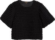 SUGARLIPS Texture Puff Sleeve Crop Top