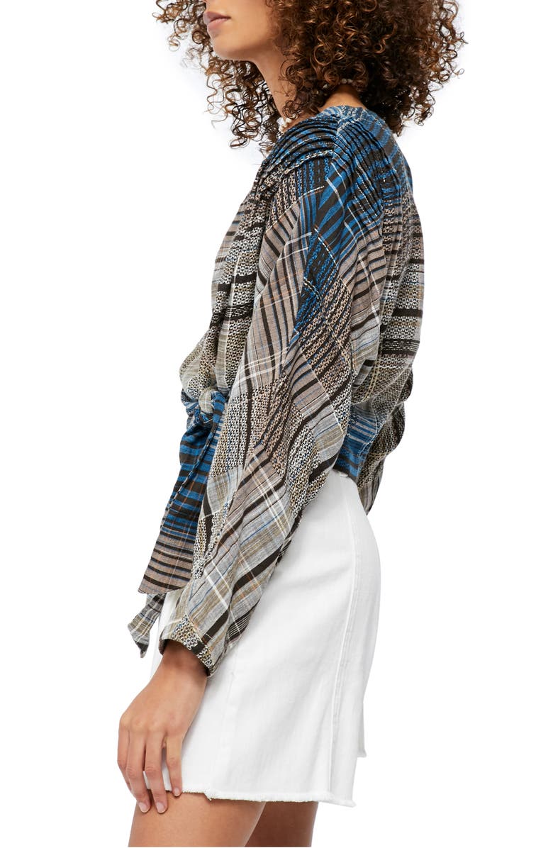 Free People Maldives Stripe Long Sleeve Wrap Top, Alternate, color, 