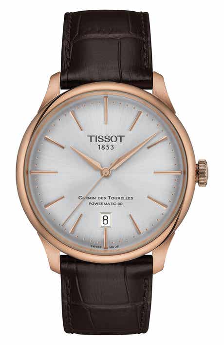 Tissot Chemin des Tourelles Powermatic 80 Leather Strap Watch, 39mm