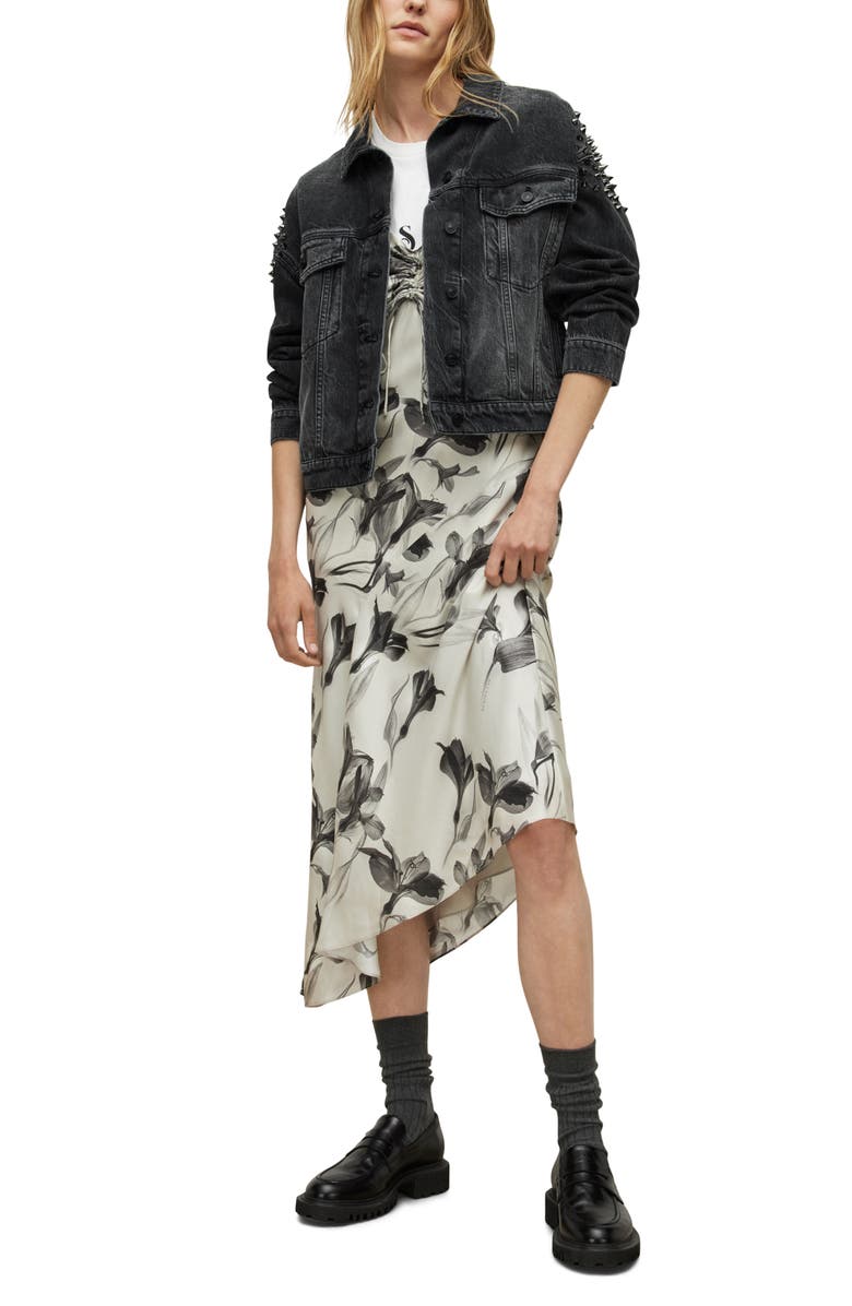 AllSaints Studded Denim Jacket, Alternate, color, 