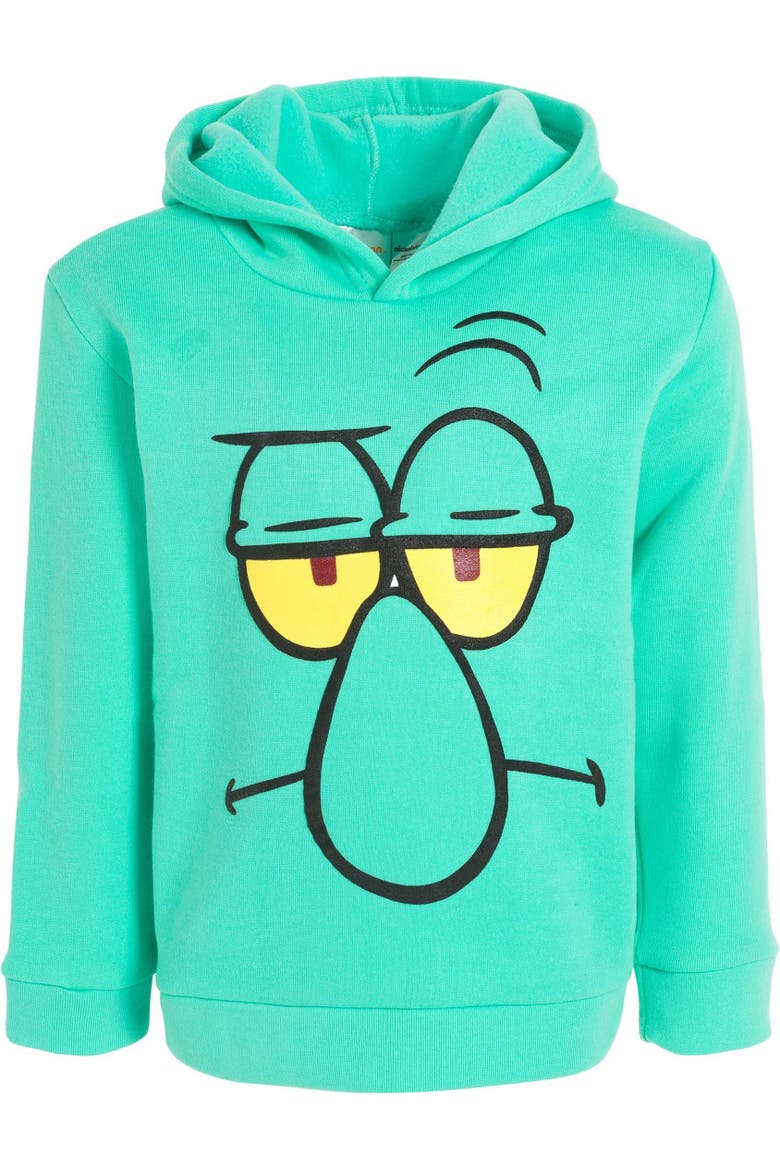 Spongebob Squarepants Fleece Pullover Hoodie, Main, color, Teal Squidward