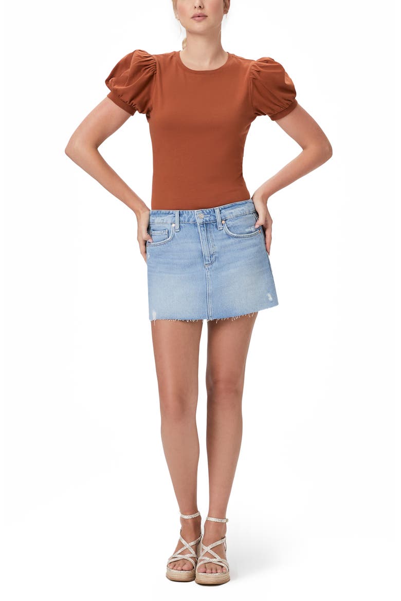 Matcha Puff Sleeve T-Shirt, Alternate, color, BURNT TERRACOTTA