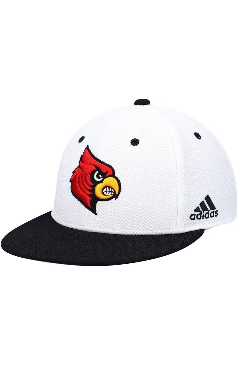adidas Men's adidas White Louisville Cardinals On-Field Baseball Fitted Hat, Alternate, color, White