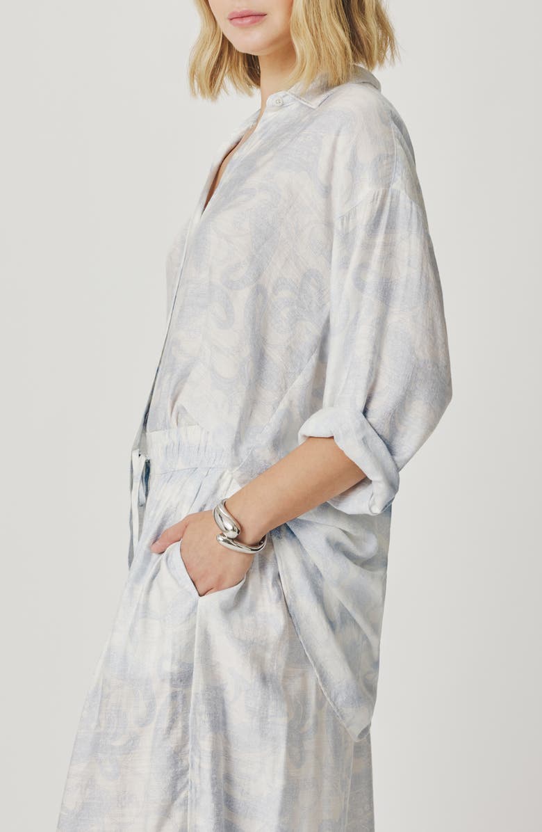 Splendid Iris Paisley Shirt, Alternate, color, Antique Pearl White