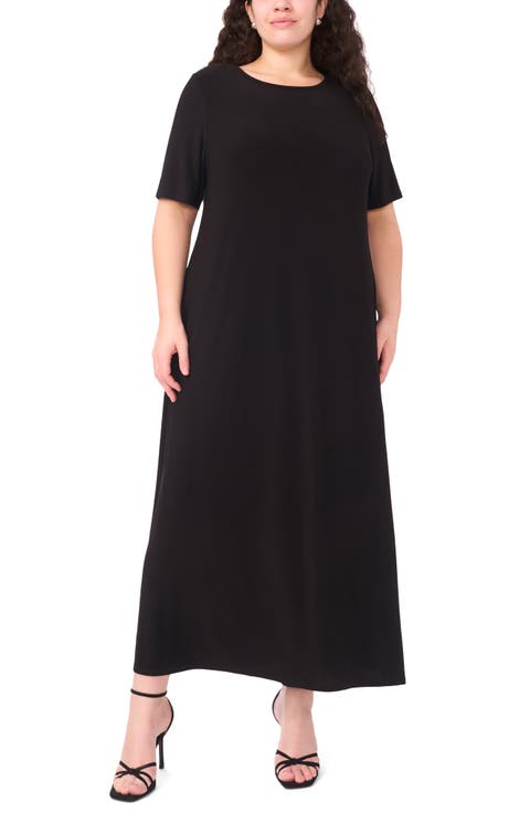 Short Sleeve Maxi Dress (Plus)