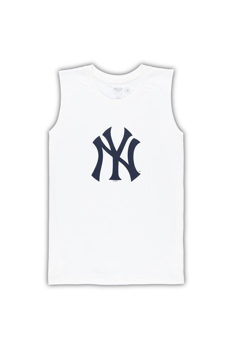 Women's Concepts Sport White/Navy New York Yankees Plus Size Tank Top & Shorts Sleep Set, Alternate, color, White