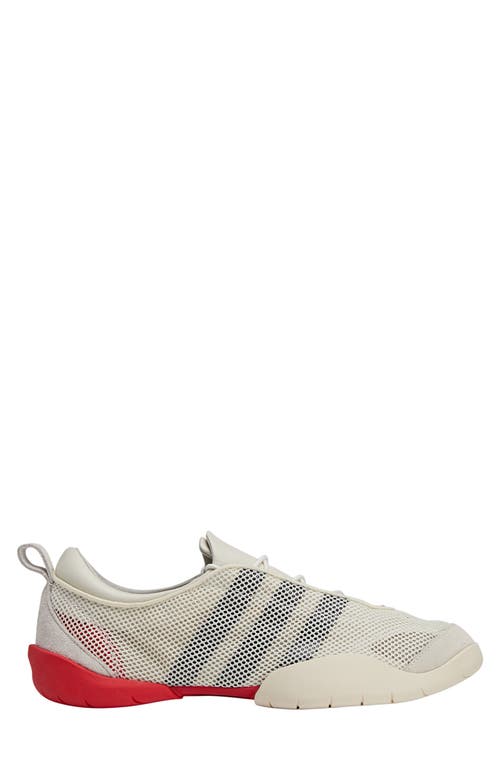 Y-3 Sneakers Low Top Contrast Sole In Cream White/scarlet/white