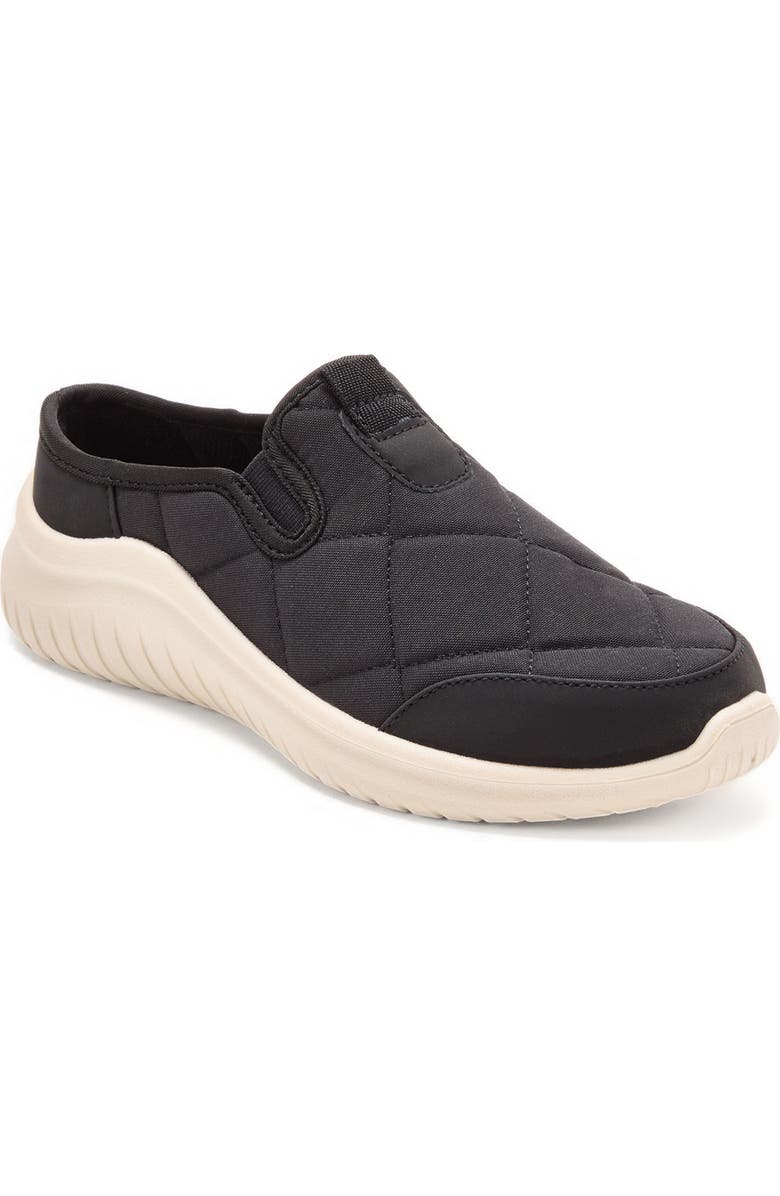 DEARFOAMS Quilted Woven Mule, Main, color, Black