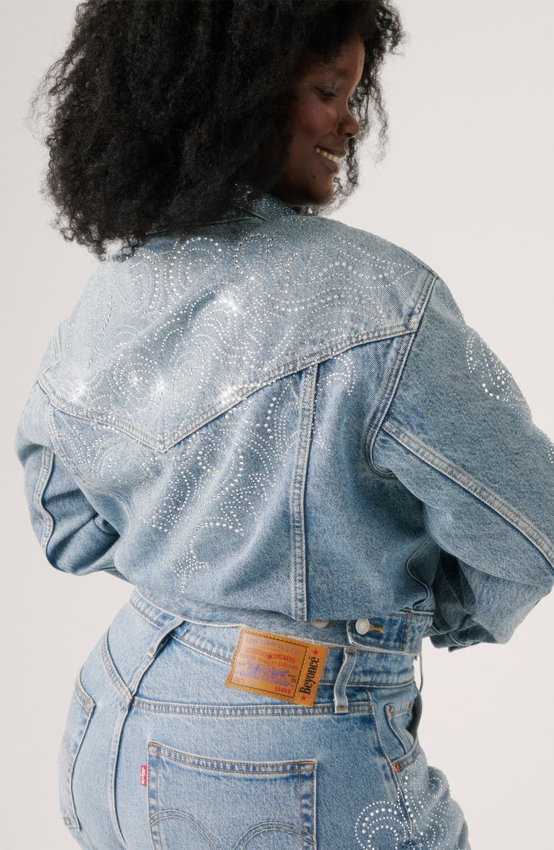 Levi's 501<sup>®</sup> Curve Embellished High Waist Straight Leg Jeans, Alternate, color, Denim Venom Curve