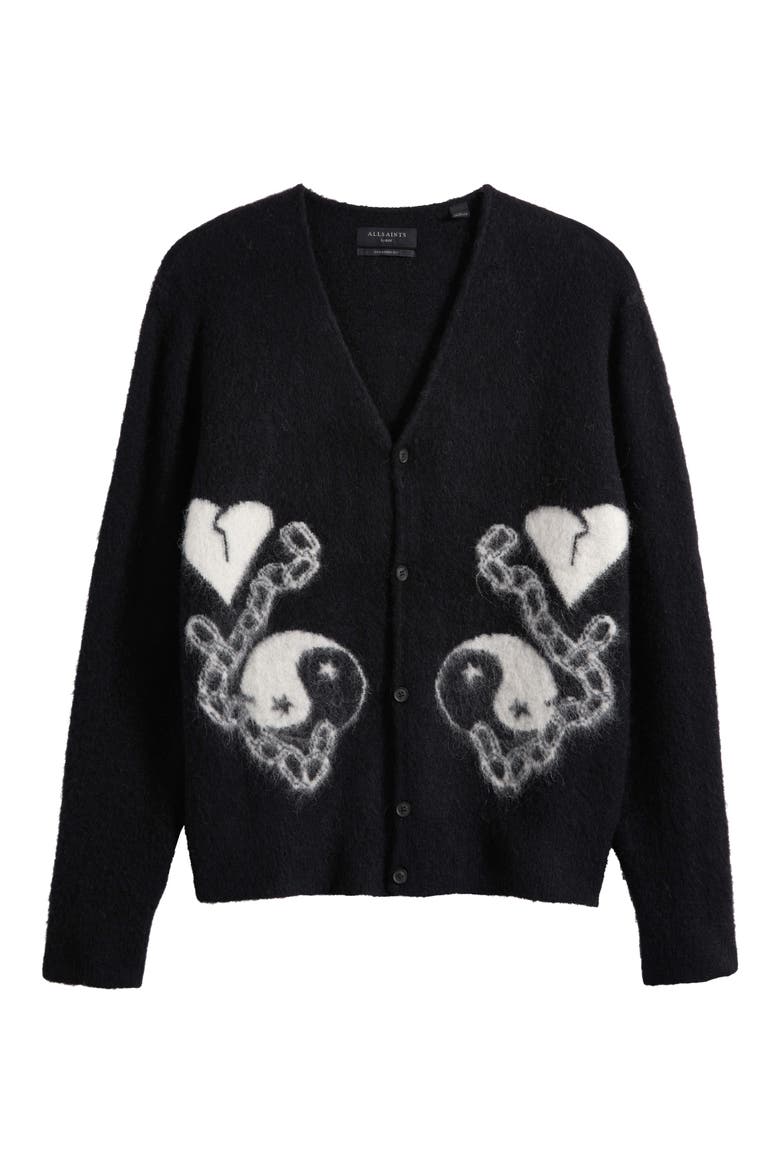 Reflection Cardigan, Alternate, color, BLACK/ CHALK WHITE