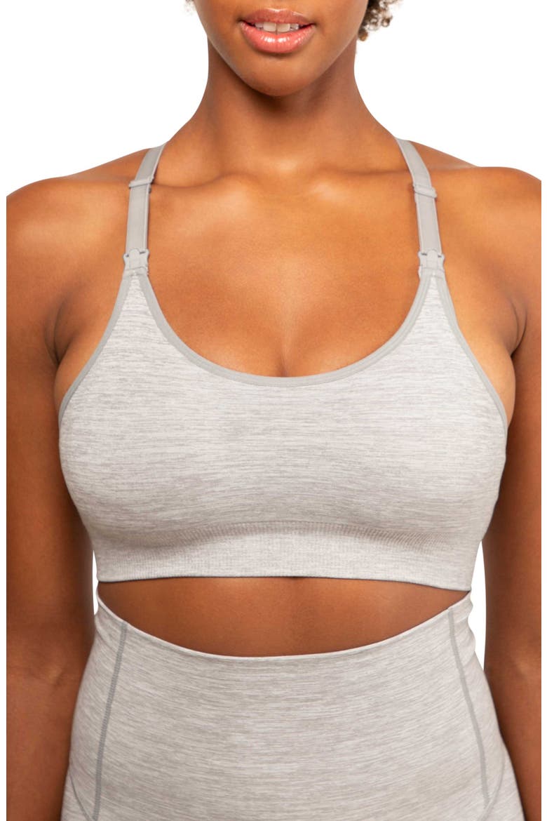 Layla Yoga Racer Back Nursing bra, Main, color, GRAPHITE MELANGE