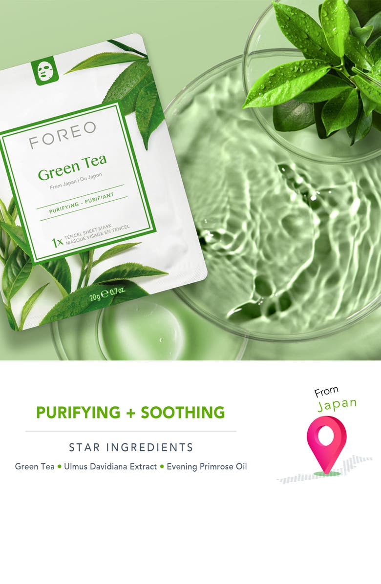 FOREO Farm To Face Sheet Mask - Green Tea x3, Alternate, color, NO COLOR