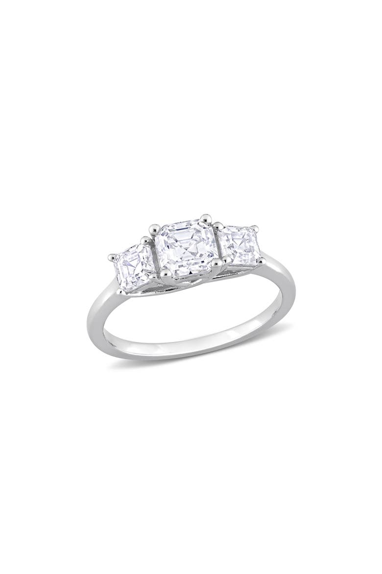 Octagon Cut & Asscher Cut Moissanite Ring, Main, color, WHITE