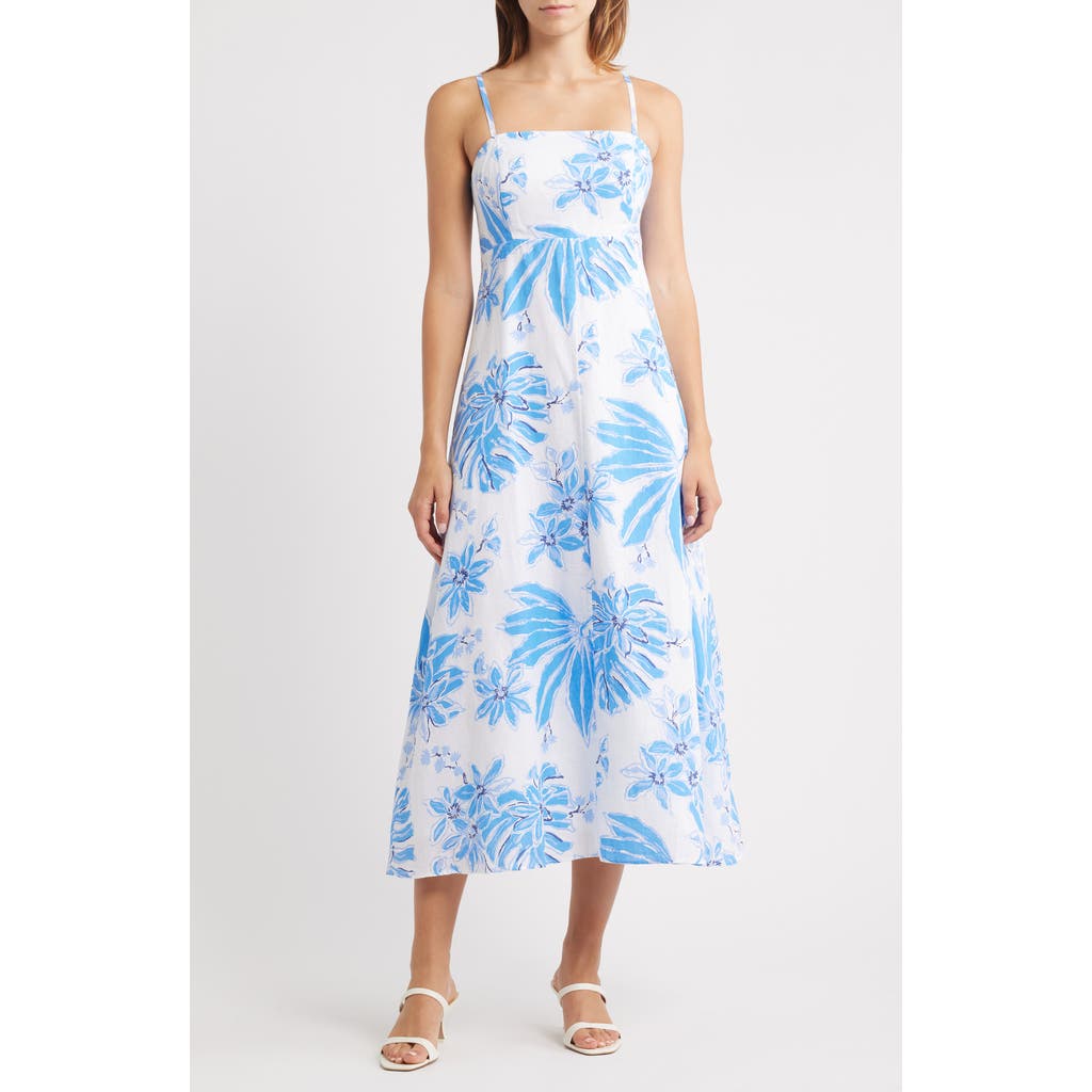 Lilly Pulitzer ® Jorgian A-line Linen Midi Dress In Blue