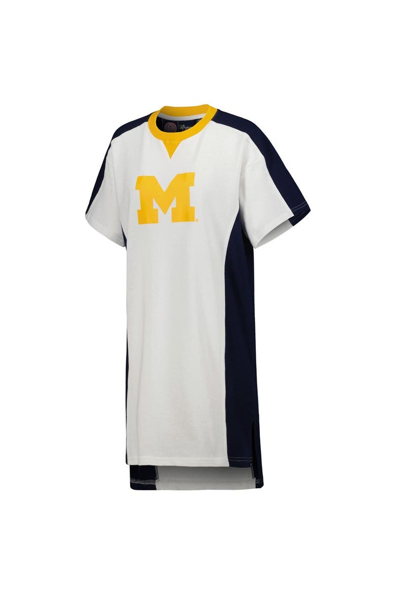 Women's G-III 4Her by Carl Banks White Michigan Wolverines Home Run T-Shirt Dress, Alternate, color, White