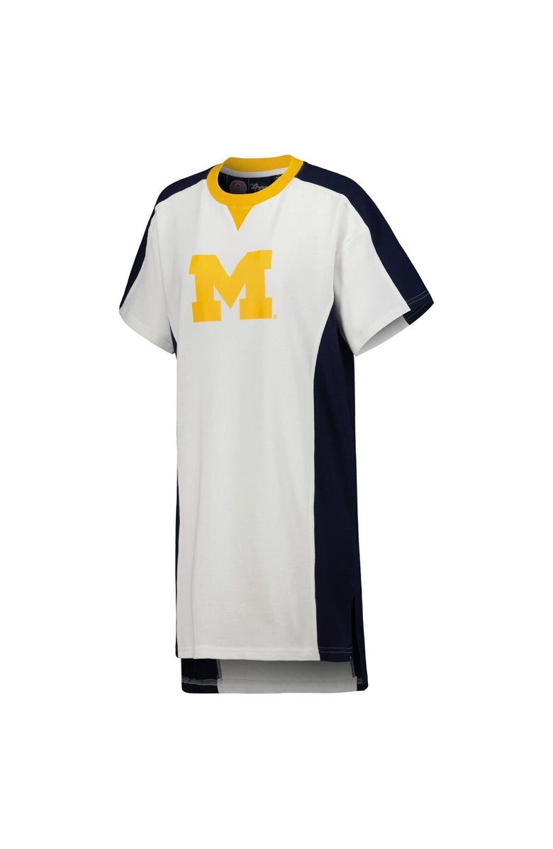 G-III 4HER BY CARL BANKS Women's G-III 4Her by Carl Banks White Michigan Wolverines Home Run T-Shirt Dress, Alternate, color, White