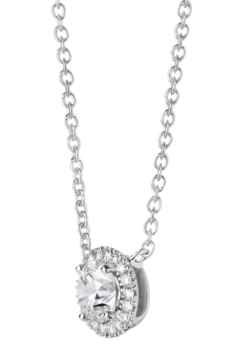 LIGHTBOX 1-Carat Lab Grown Diamond Halo Pendant Necklace, Alternate, color, 