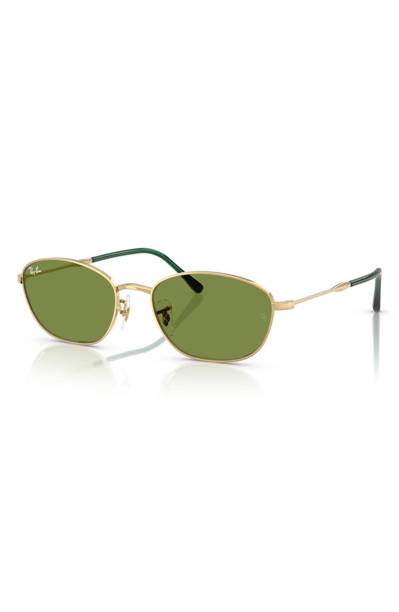 Ray-Ban 58mm Irregular Oval Sunglasses, Alternate, color, Arista / Green