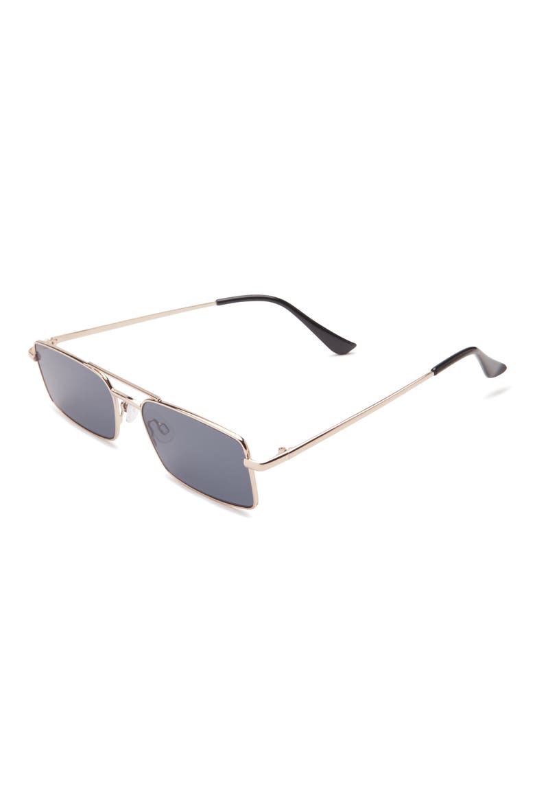 Gradient Rectangular Aviator Sunglasses, Alternate, color, GOLD- SMOKE