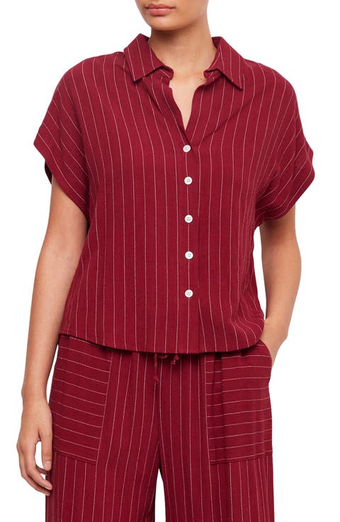 Collette Pinstripe Button-Up Shirt