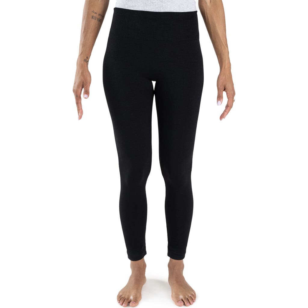 Muk Luks Fleece Lined Leggings In Black