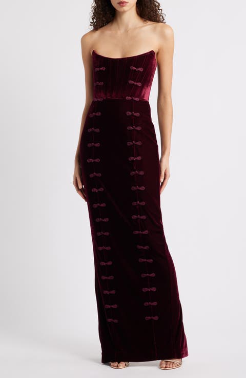 Vesper Strapless Velvet Gown