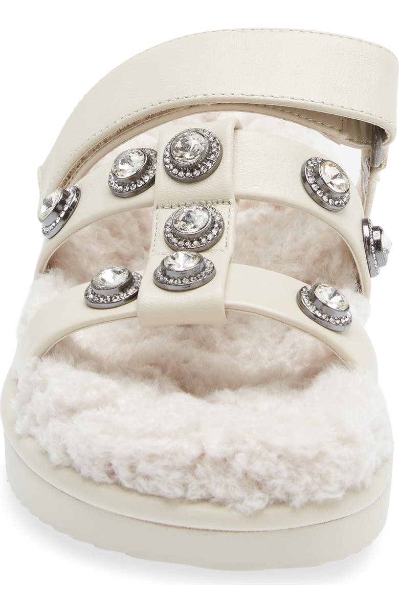 Kurt Geiger London Orson Faux Fur Crystal Slide Sandal, Alternate, color,