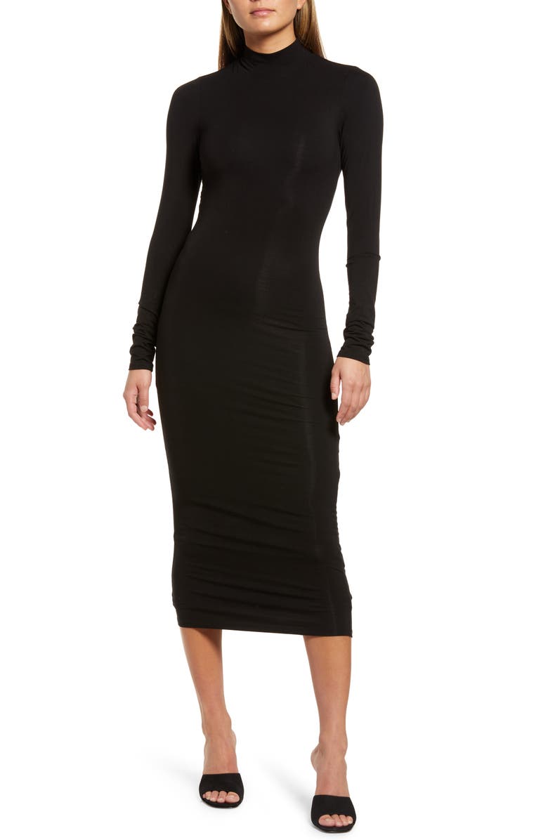 Good American Sundown Long Sleeve Body-Con Midi Dress, Main, color, 