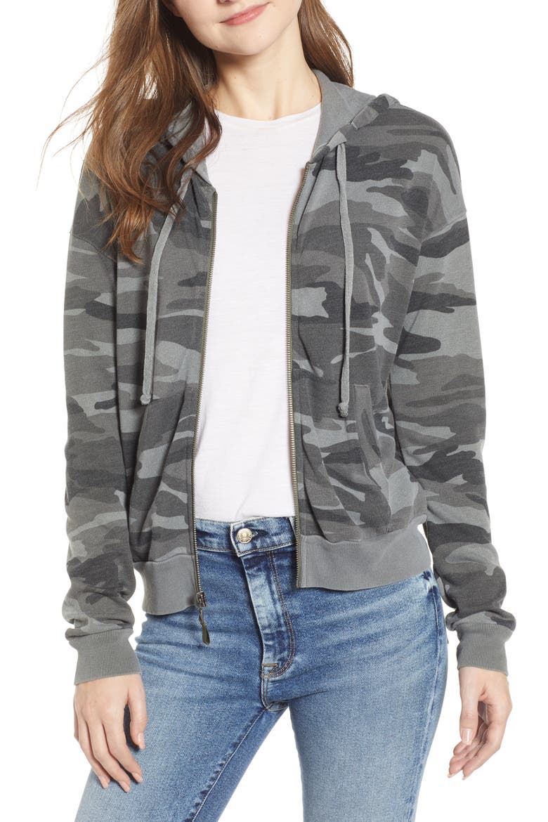 Active Camo Zip Hoodie, Main, color, VINTAGE OLIVE BRANCH