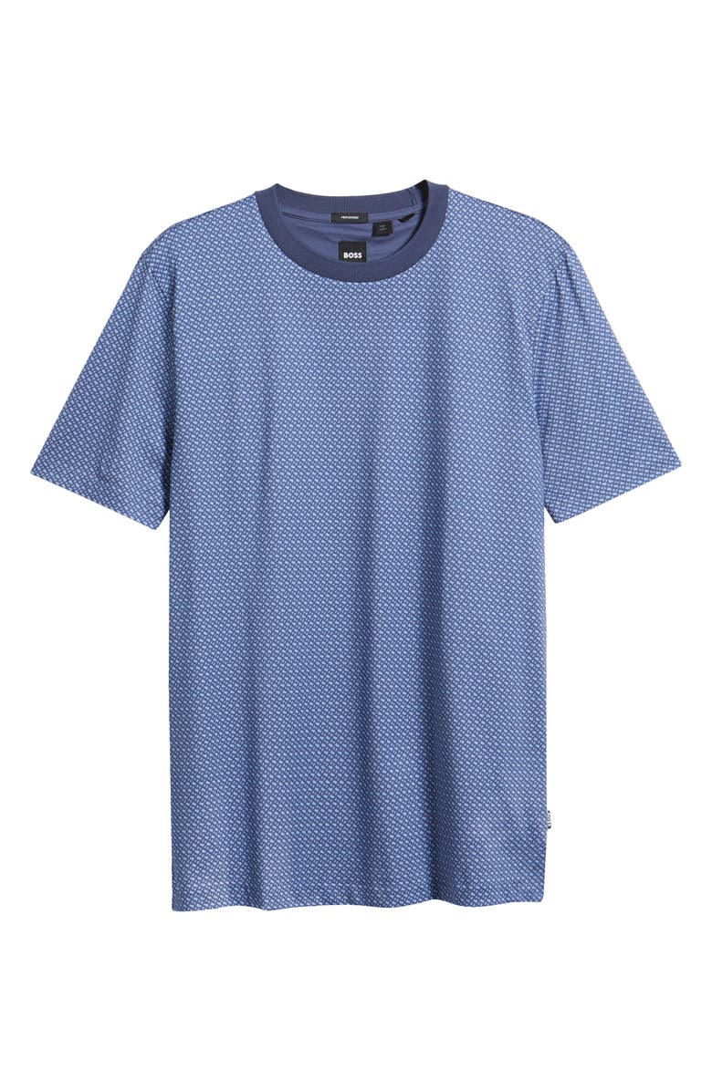 BOSS Thompson Cotton Ringer T-Shirt, Alternate, color, Navy