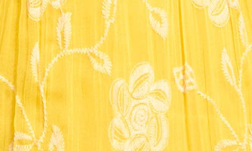 Shop Ramy Brook Emerie Embroidered Halter Neck Top In Lemon Drop Lily