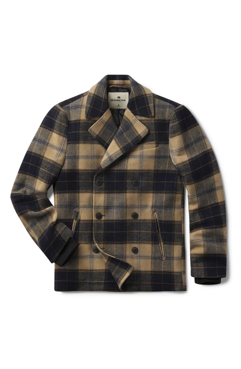 The Normal Brand Lan Windowpane Plaid Peacoat, Alternate, color, 