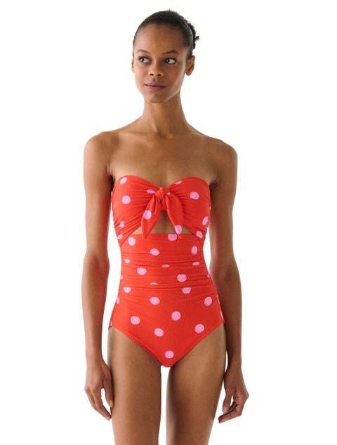 Downtown Dot Bandeau One Piece Swimsuit
