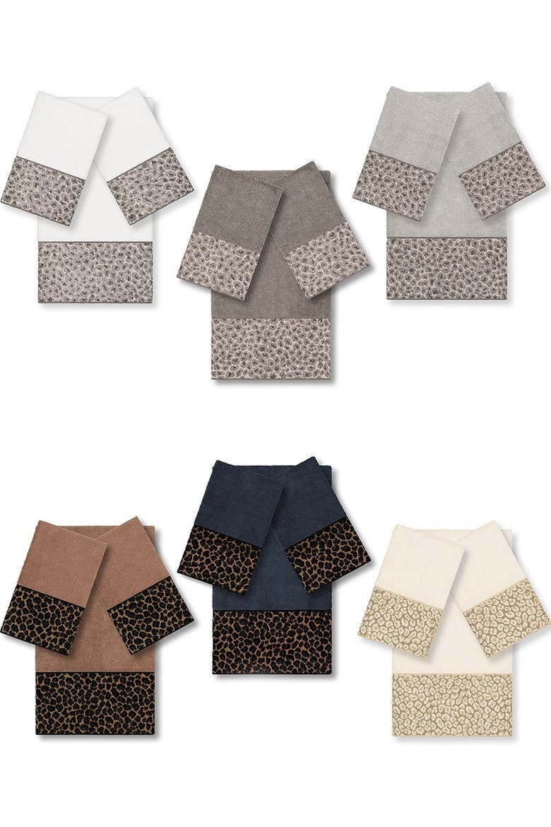 Spots 3-Piece Embellished Towel - Dark Grey, Alternate, color, DARK GREY