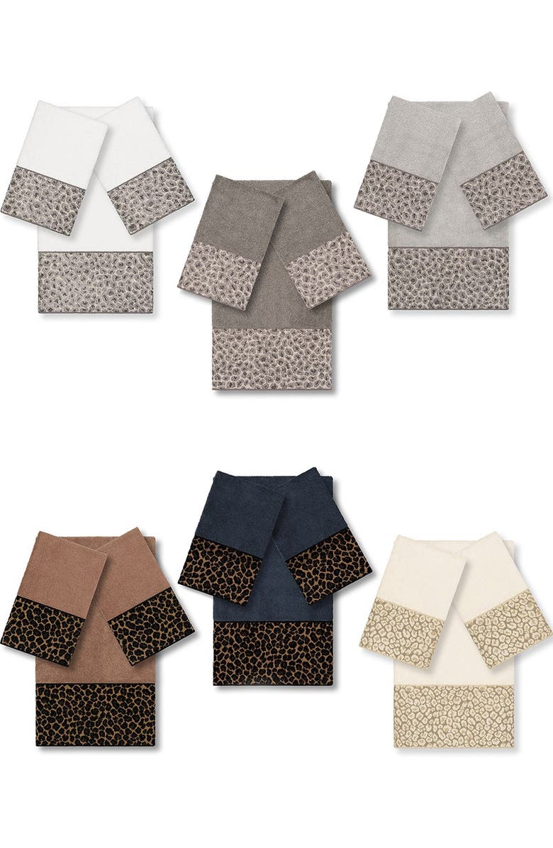 Linum Home Textiles Spots 3-Piece Embellished Towel - Dark Grey, Alternate, color, Dark Grey