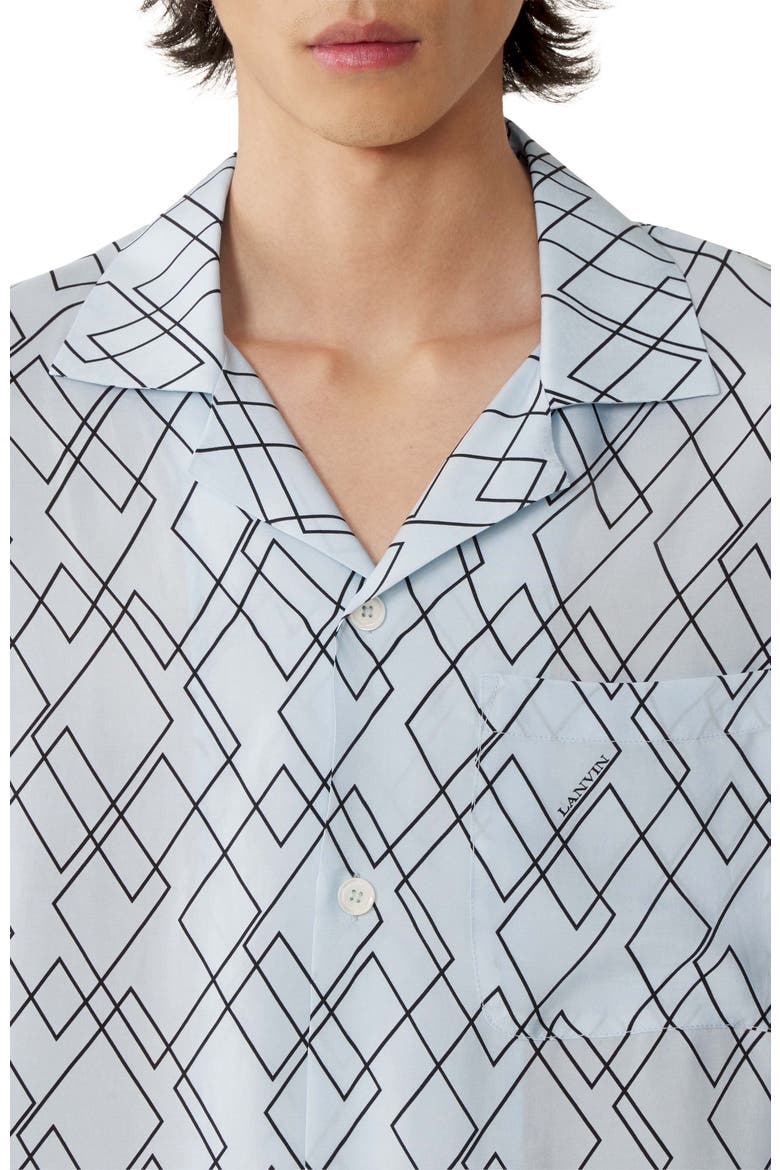Printed Flowy Shirt, Alternate, color, Blue