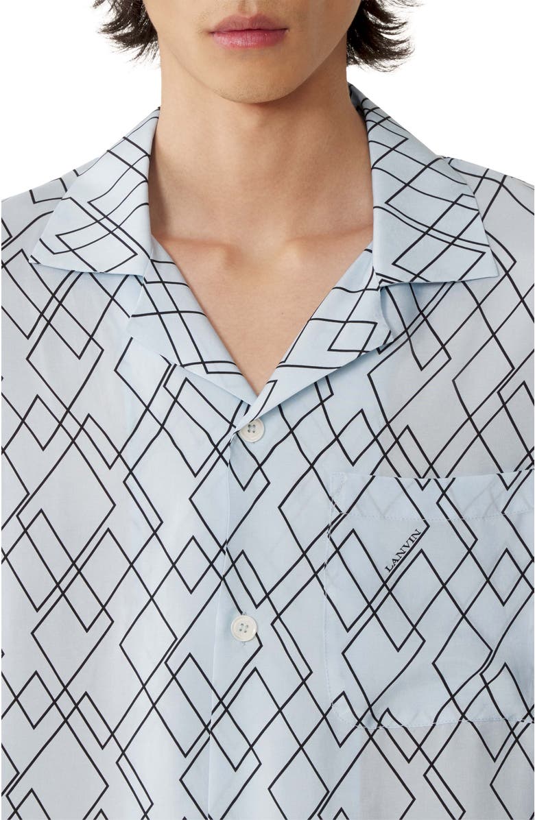 Lanvin Printed Flowy Shirt, Alternate, color, Blue