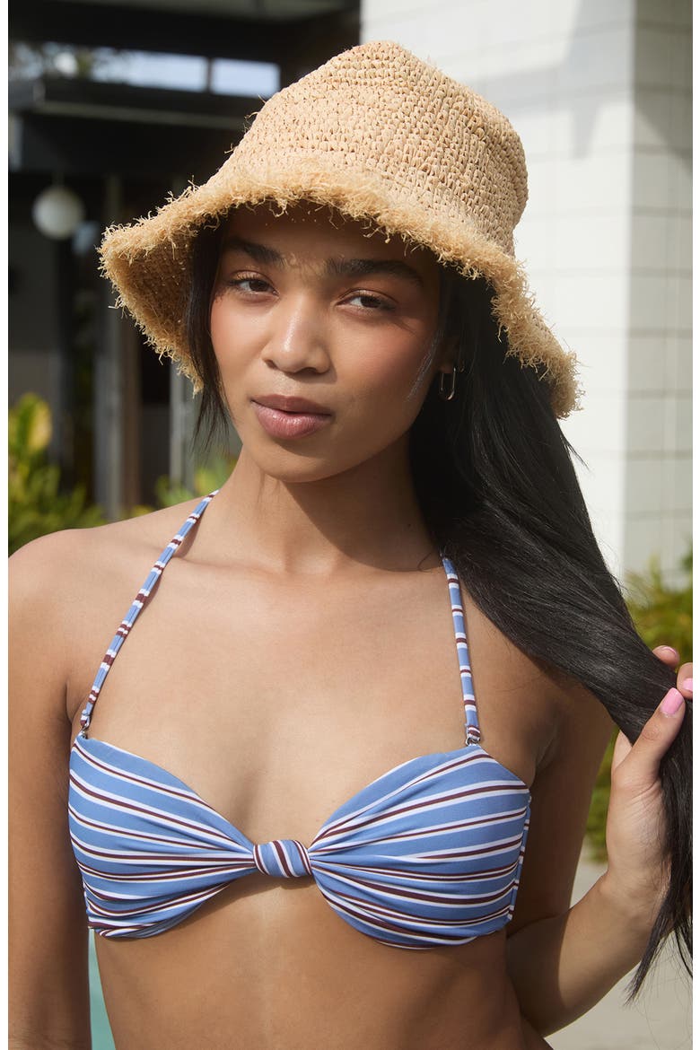 Candace Knot Stripe Bandeau Bikini Top, Alternate, color, STRIPE