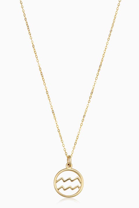 14K Gold Zodiac Pendant Necklace