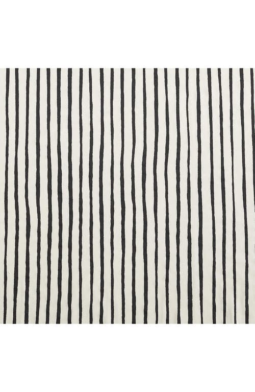 Marimekko Piccolo Stripe Cotton Sateen King Sheet Set In Open Charcoal
