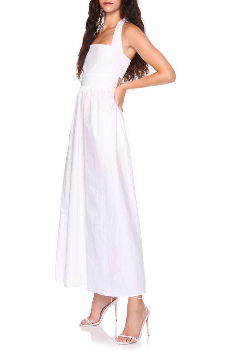 Halter Neck Cotton Poplin Dress, Alternate, color, SUGAR