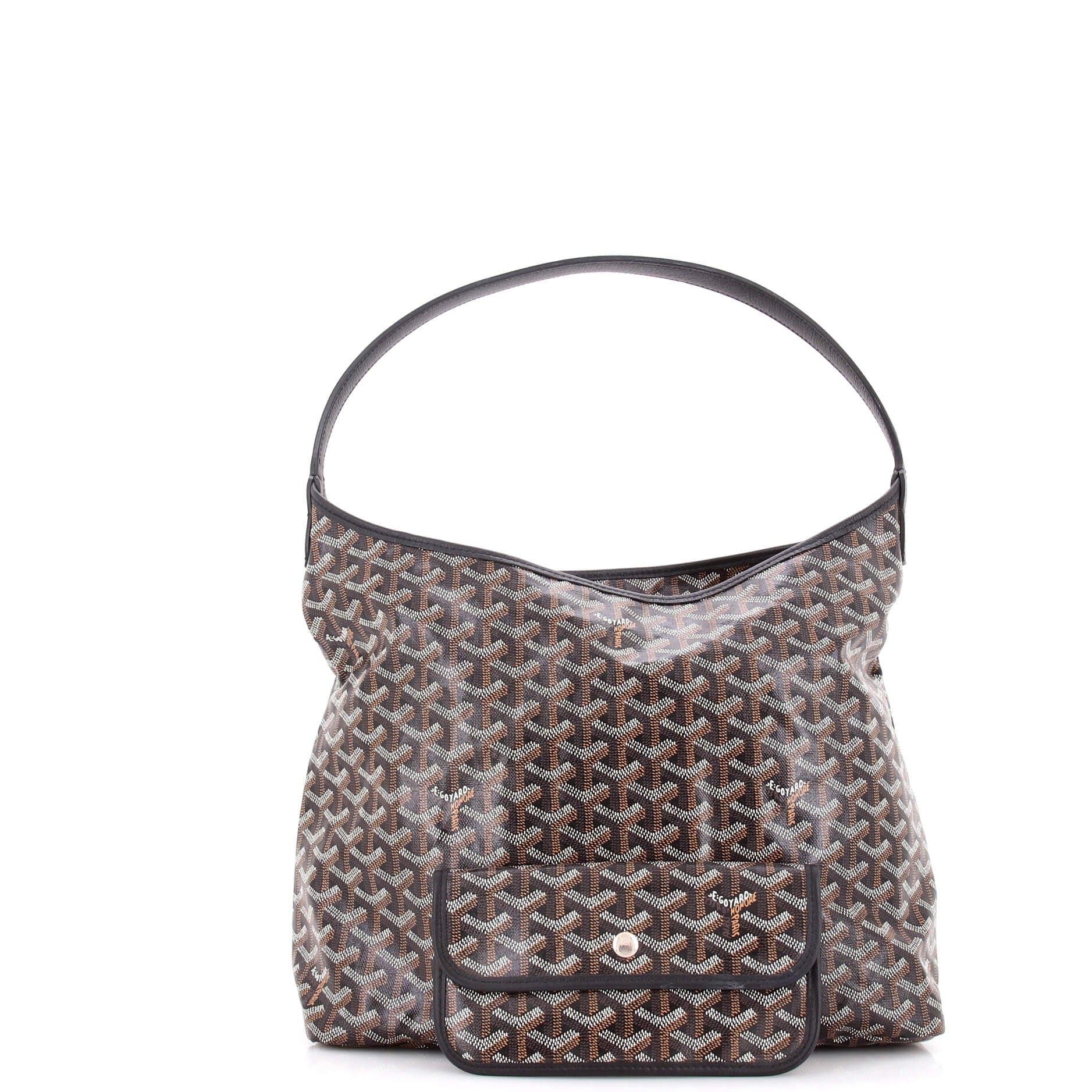 Pre-Owned Goyard Boheme Hobo Coated Canvas, Alternate, color, Black